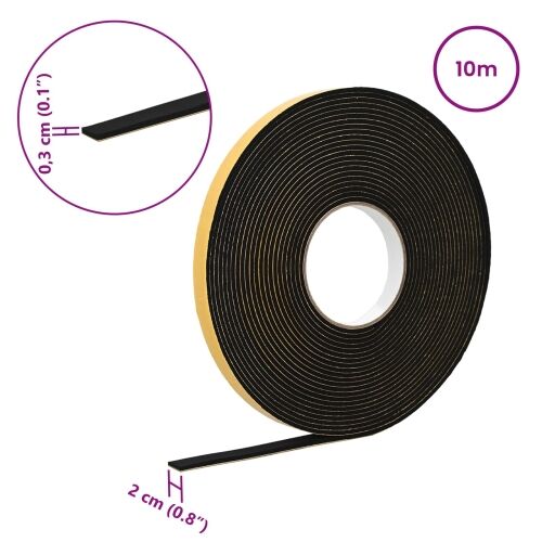 Samoljepljiva pjenasta traka Crna 20mm x 10m CR pjena - Crna 20 x 3 mm (10 m/kolut) 1 Cijena