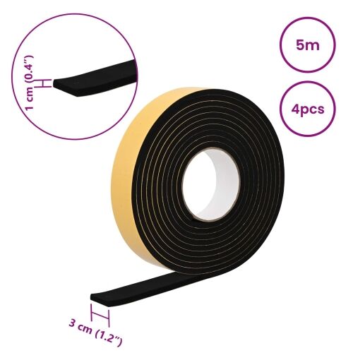 Samoljepljiva pjenasta traka 4 kom. Crna 30mm x 5m CR pjena - Crna 30 x 10 mm (5 m/traka) 4 Cijena