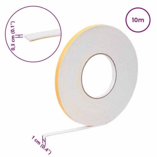 Samoljepljiva pjenasta traka Bijela 10mm x 10m CR pjena - Bijela 10 x 3 mm (10 m/kolut) 1 Cijena