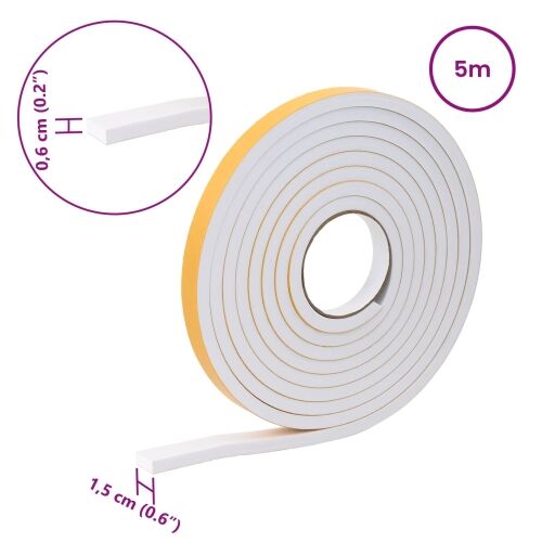 Samoljepljiva pjenasta traka 10 kom. Bijela 15mm x 5m CR pjena - Bijela 15 x 6 mm (5 m/kolut) 10 Cijena