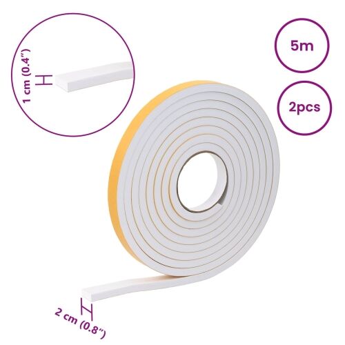 Samoljepljiva pjenasta traka 2 kom. Bijela 20mm x 5m CR pjena - Bijela 20 x 10 mm (5 m/rolja) 2 Cijena