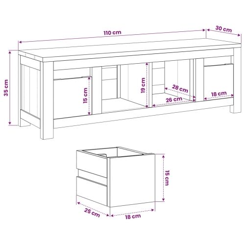 TV ormar 110 x 30 x 35 cm Prirodna Čvrsto teak drvo Cijena