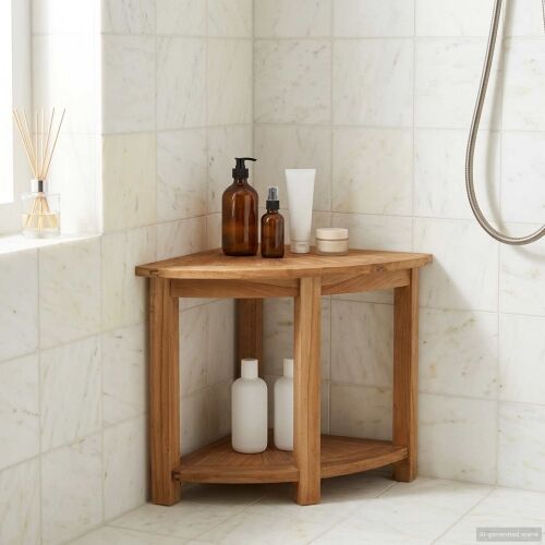 Stolić za kupatilo Prirodna 45 x 45 x 46 cm Čvrsto teak drvo Cijena
