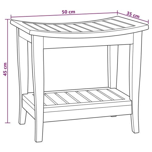 Stolić za kupatilo Prirodna 50 x 35 x 45 cm Čvrsto teak drvo Cijena