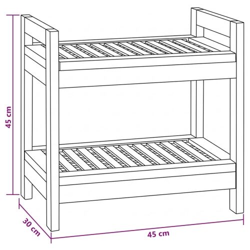 Polica za kupaonicu Prirodna 45 x 30 x 45 cm Čvrsto teak drvo - 2 police Cijena