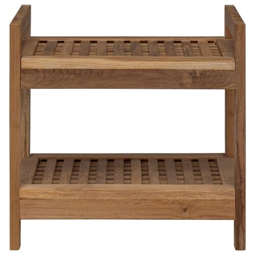 Polica za kupaonicu Prirodna 45 x 30 x 45 cm Čvrsto teak drvo - 2 police Cijena