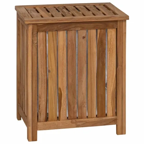 Košarica za rublje Prirodna Čvrsto teak drvo - 50 x 35 x 60 cm s platnenom torbom Cijena