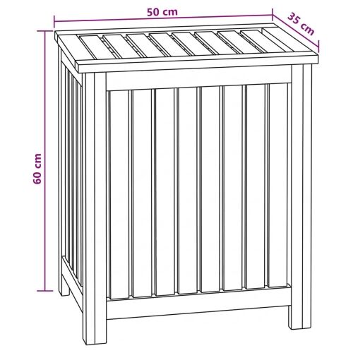 Košarica za rublje Prirodna Čvrsto teak drvo - 50 x 35 x 60 cm s platnenom torbom Cijena