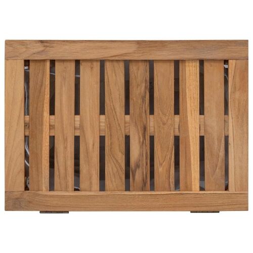 Košarica za rublje Prirodna Čvrsto teak drvo - 50 x 35 x 60 cm s platnenom torbom Cijena