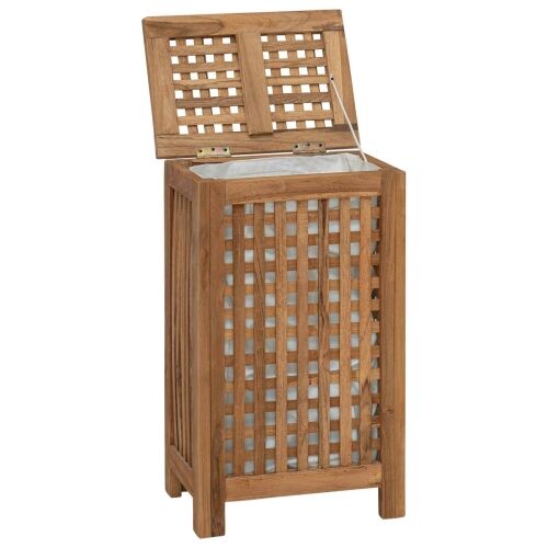 Košarica za rublje Prirodna Čvrsto teak drvo - 35 x 25 x 60 cm s platnenom torbom Cijena