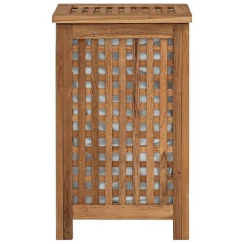 Košarica za rublje Prirodna Čvrsto teak drvo - 35 x 25 x 60 cm s platnenom torbom Cijena