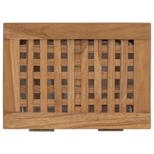 Košarica za rublje Prirodna Čvrsto teak drvo - 35 x 25 x 60 cm s platnenom torbom Cijena