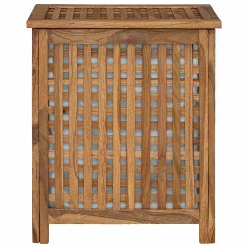 Košarica za rublje Prirodna Čvrsto teak drvo - 50 x 35 x 60 cm s platnenom torbom Cijena