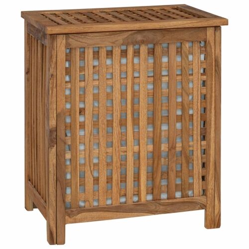 Košarica za rublje Prirodna Čvrsto teak drvo - 50 x 35 x 60 cm s platnenom torbom Cijena