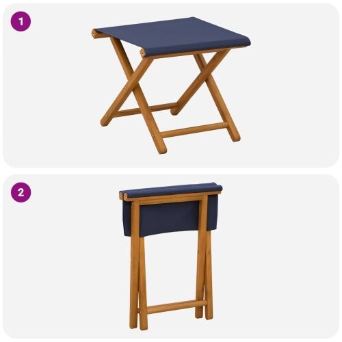 Ležaljka 2 pcs Čvrsto drvo eukaliptusa Plava - Plava Cijena