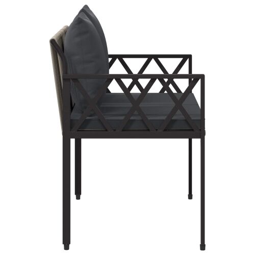Vanjske klupe 2 -Seater 116 x 56 x 75 cm poliratan - siva i tamnosiva Cijena