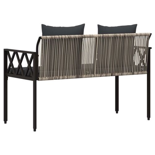 Vanjske klupe 2 -Seater 116 x 56 x 75 cm poliratan - siva i tamnosiva Cijena