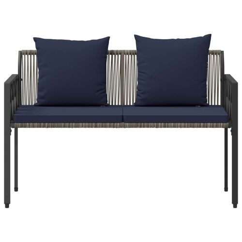 Vanjske klupe 2 -Seater 116 x 56 x 75 cm poliratan - siva i modra Cijena