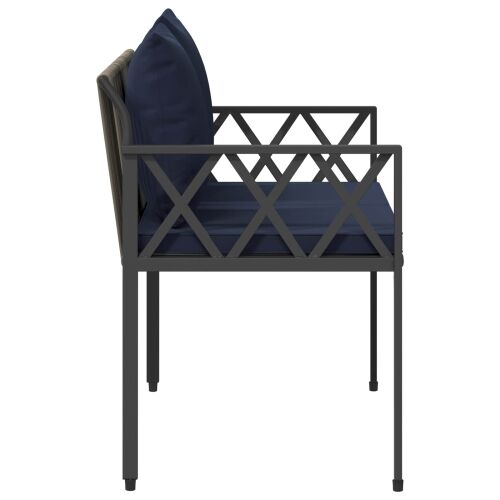 Vanjske klupe 2 -Seater 116 x 56 x 75 cm poliratan - siva i modra Cijena