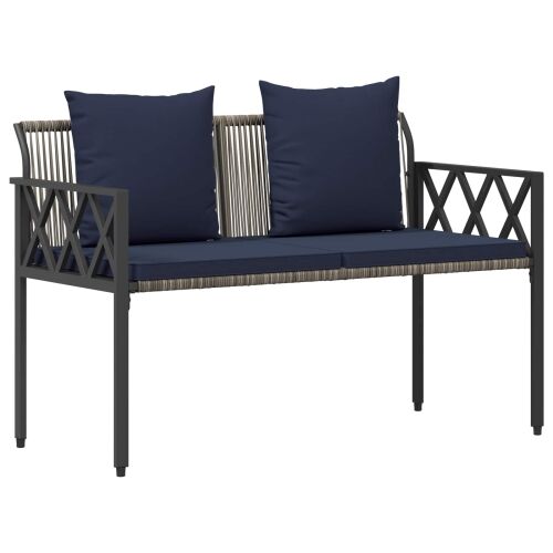 Vanjske klupe 2 -Seater 116 x 56 x 75 cm poliratan - siva i modra Cijena