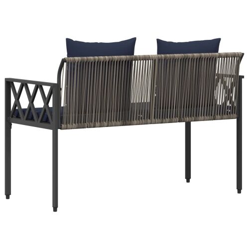 Vanjske klupe 2 -Seater 116 x 56 x 75 cm poliratan - siva i modra Cijena