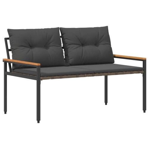Set vanjskog namještaja 4 kom. Tamnosiva poliratan - Tamnosiva 2x chair + bench + table Cijena