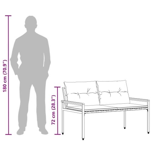 Vanjska klupa 2 -Seater 116 x 67,5 x 72 cm poliratan - Krem bijela Cijena