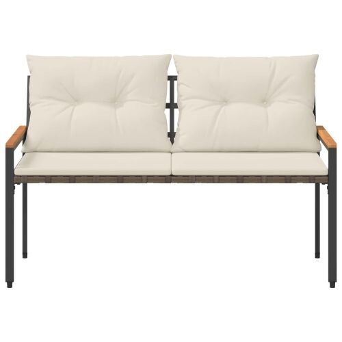 Vanjska klupa 2 -Seater 116 x 67,5 x 72 cm poliratan - Krem bijela Cijena