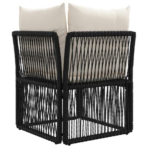 Kutna sofa Crna poliratan - Crna Kutna sofa Cijena