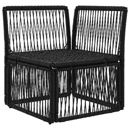 Kutna sofa Crna poliratan - Crna Kutna sofa Cijena