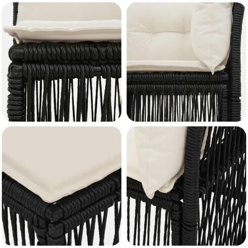 Kutna sofa Crna poliratan - Crna Kutna sofa Cijena
