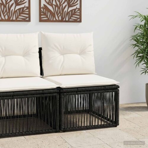 Sofa bez naslona Crna poliratan - Crna Sofa bez naslona Cijena