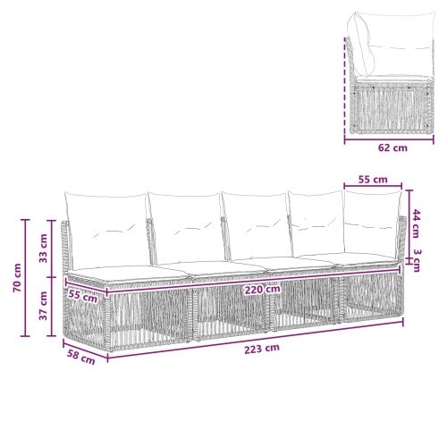 Sofa za 4 osobe s lijevom rukom 4 kom. 4-Broj sjedala Siva - Siva Sofa za 4 osobe s lijevom rukom Cijena