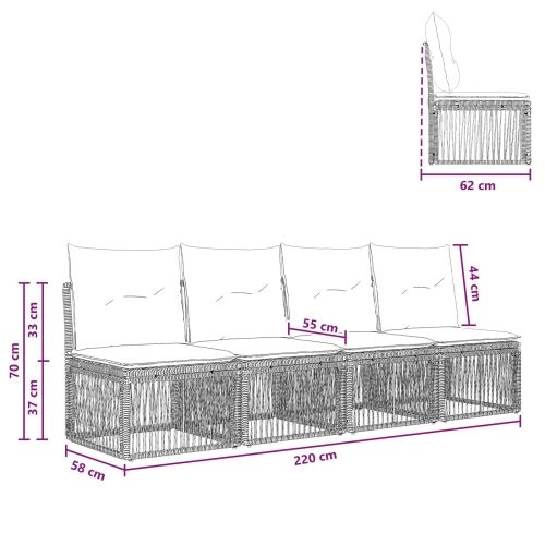 4-sjedala sofa 4 kom. 4-Broj sjedala Bež poliratan - Bež Kauč za 4 osobe Cijena
