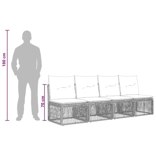 4-sjedala sofa 4 kom. 4-Broj sjedala Bež poliratan - Bež Kauč za 4 osobe Cijena