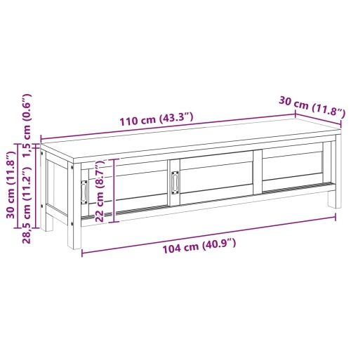 TV ormar 110 x 30 x 30 cm Čvrsto teak drvo Prirodna Cijena