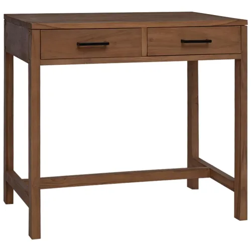 Stol s ladicama Prirodna Čvrsto teak drvo 80 x 50 x 75 cm - 80 cm Cijena