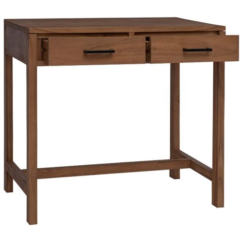 Stol s ladicama Prirodna Čvrsto teak drvo 80 x 50 x 75 cm - 80 cm Cijena