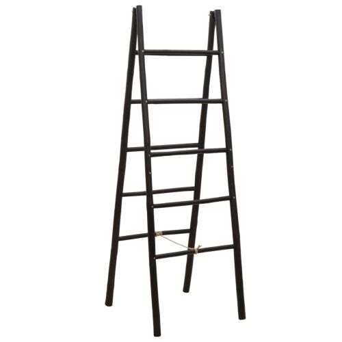 Ljestve za deke s obje strane Crna 50 x 50 x 159 cm Bambus - 50 x 50 x 159 cm Crna Cijena