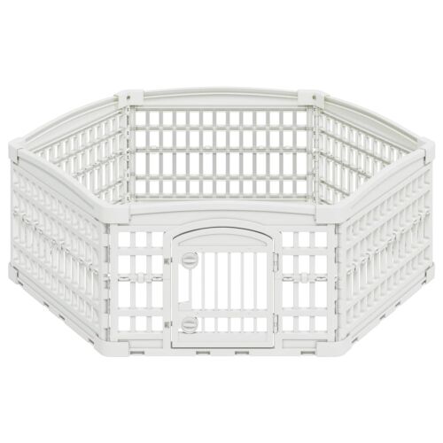 Ograda za Pse s 6 Panoa 122 x 106,5 x 40 cm Plastika Bijela - bez krova i osnovice 122 x 106,5 x 40 cm Cijena