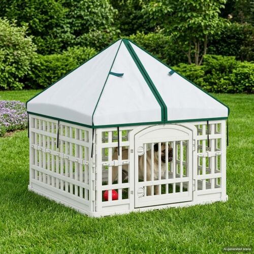 4-panelni ogradni igralište za pse s krovom 88 x 88 x 112 cm - S krovom 88 x 88 x 112 cm Cijena