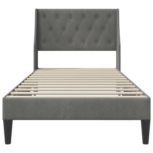 Okvir za krevet Tamnosiva 100 x 203 cm Baršun - 100 x 203 cm Cijena