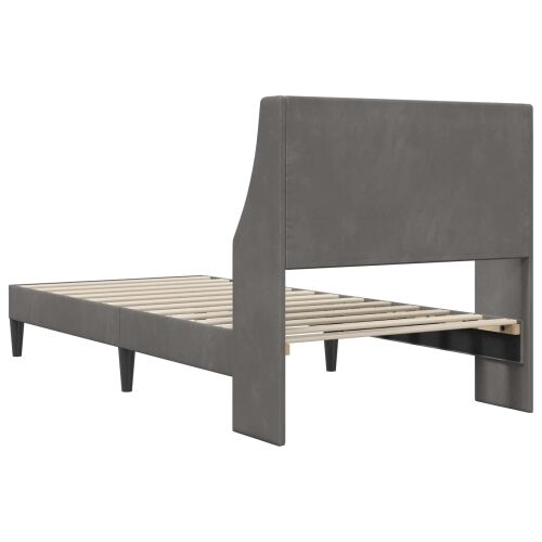 Okvir za krevet Tamnosiva 100 x 203 cm Baršun - 100 x 203 cm Cijena