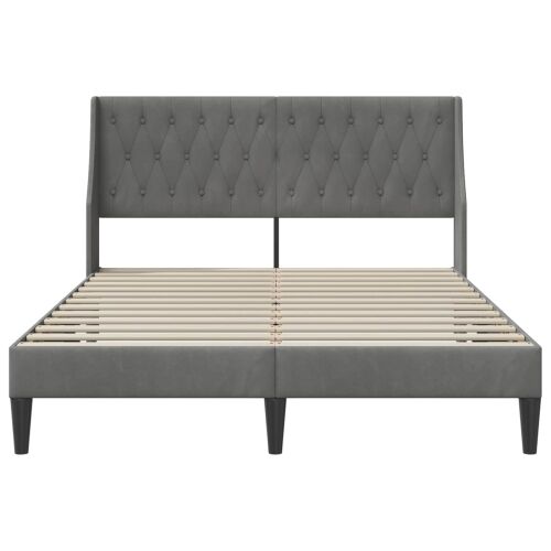 Okvir za krevet Tamnosiva 137 x 190 cm Baršun - Puni Cijena