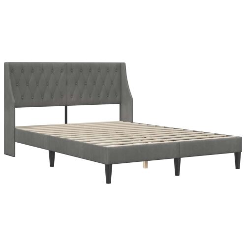 Okvir za krevet Tamnosiva 137 x 190 cm Baršun - Puni Cijena