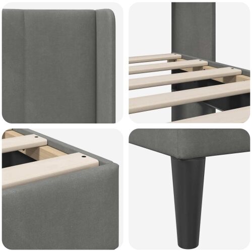 Okvir za krevet Tamnosiva 100 x 190 cm Baršun - 100 x 190 cm Cijena