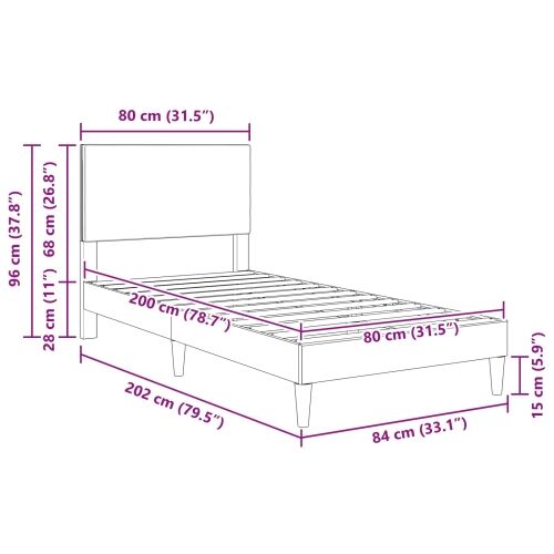 Okvir za krevet Svijetlozeleni sivi 80 x 200 cm - Svijetlo zelena siva 80 x 200 cm Cijena