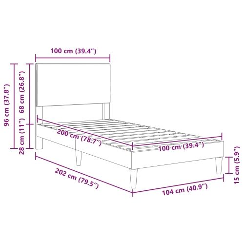 Okvir za krevet Svijetlozeleni sivi 100 x 200 cm - Svijetlo zelena siva 100 x 200 cm Cijena