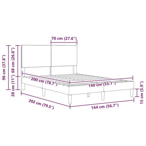 Okvir za krevet Svijetlozeleni sivi 140 x 200 cm - Svijetlo zelena siva 140 x 200 cm Cijena