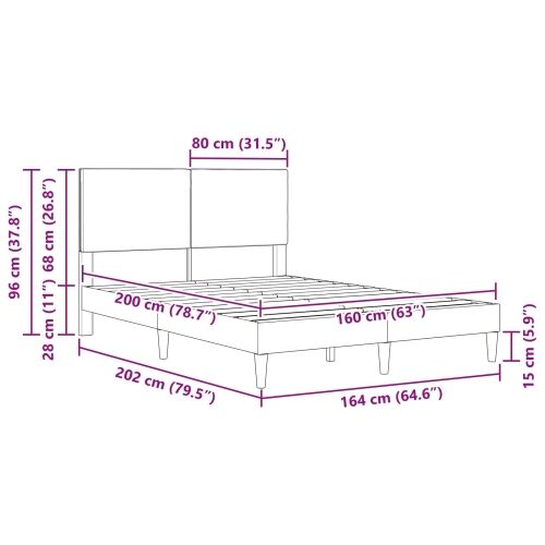 Okvir za krevet Svjetlosiva 160 x 200 cm Kordura tekstil - Svjetlosiva 160 x 200 cm Cijena